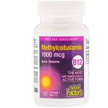 Natural Factors  B12 Methylcobalamin 1000 mcg 90  