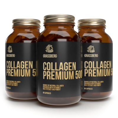  GRASSBERG Collagen Premium 500 mg + Vit C 40 mg 60 